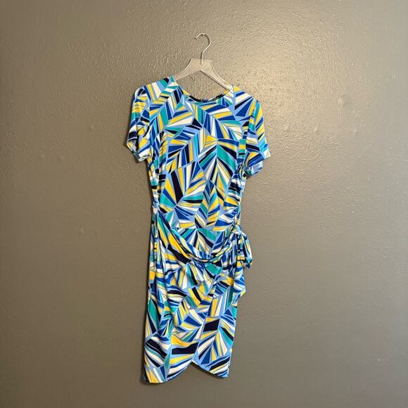 Maggy London Keyhole Dress Faux Wrap Size 10 - Picture 2 of 6